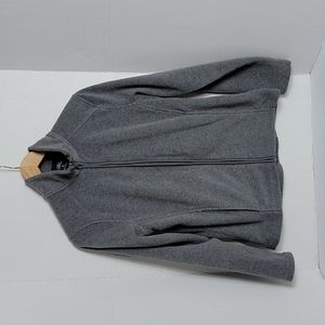 Lands' End Women's Gray Zip Up Fleece Sweater, S